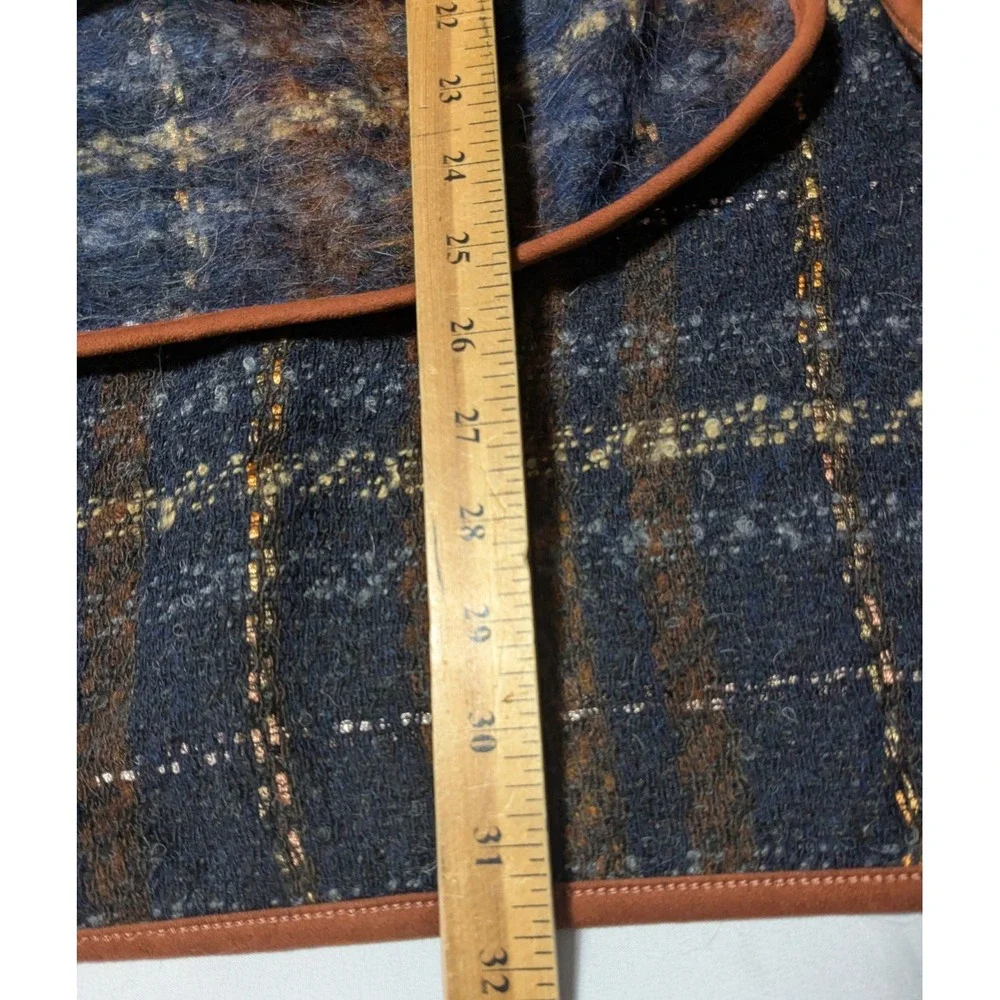 CONRAD C COLLECTION Women‎ One Size Brown Plaid ALPACA WOOL Blend Wrap NEW